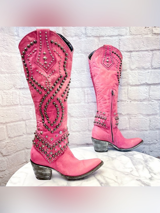 Old Gringo Shoes - Old Gringo Belinda Studded Tall Boots Pink 5.5B EUC